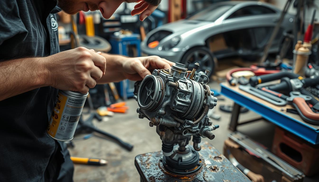 how to clean a car carburetor without removing it