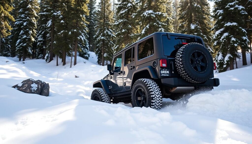 off-road snow jeep