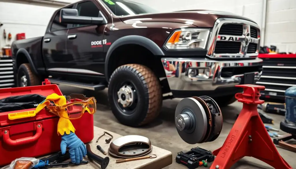 safety precautions for changing brake pads