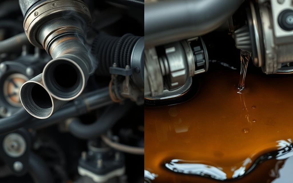 Exhaust leak vs. oil leak