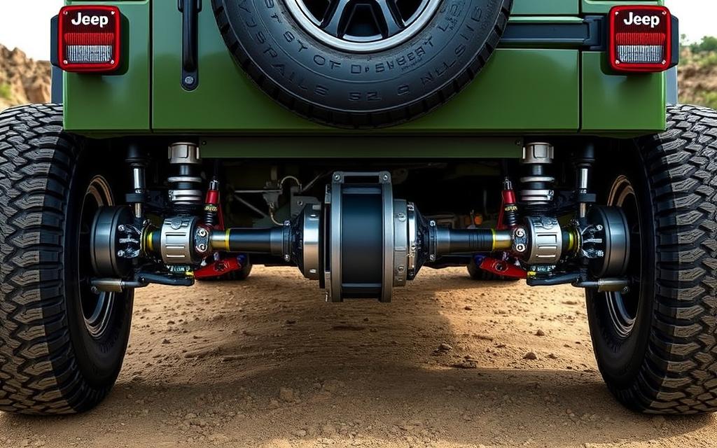 Jeep Wrangler full-float rear axle system