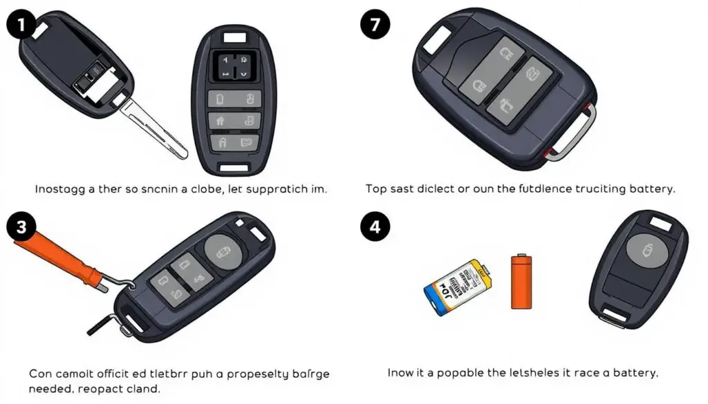 Steps for changing battery in Nissan key fob